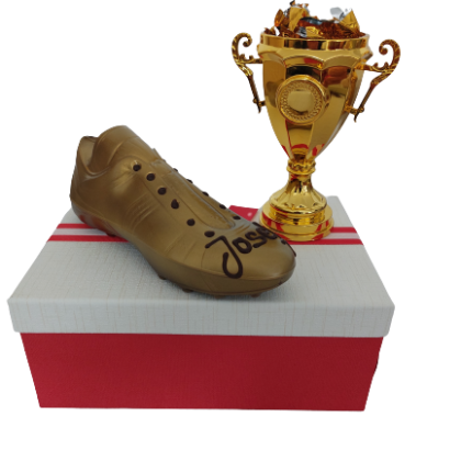 Fußballschuh - Gold und Gold Pokal