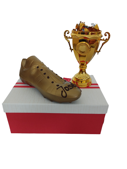 Fußballschuh - Gold und Gold Pokal