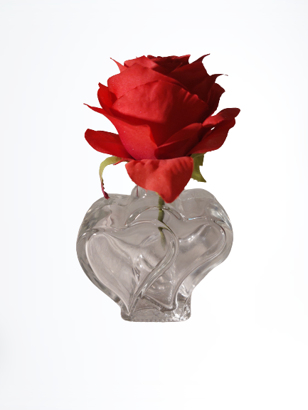 Herzflasche "Love" mit Rose