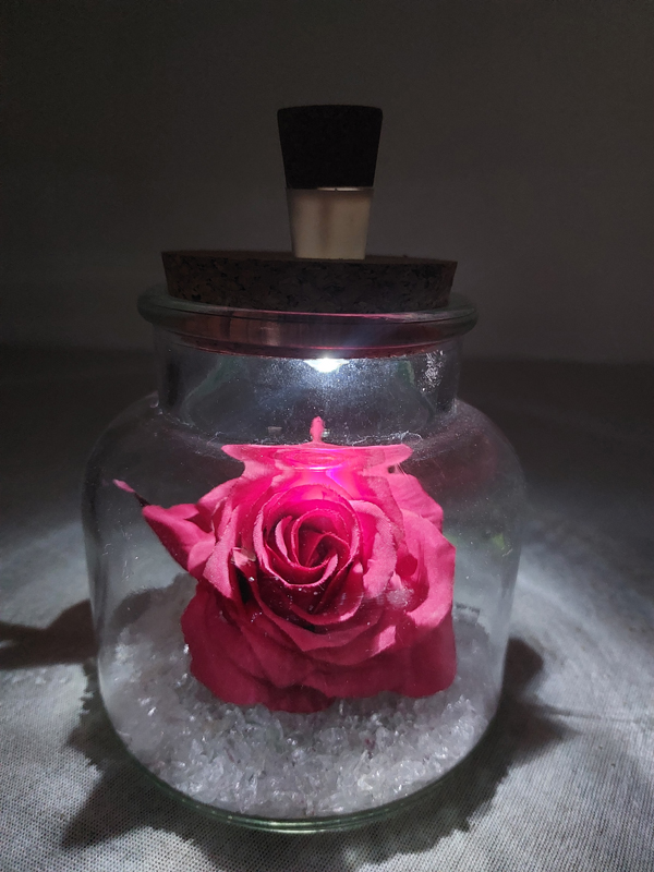 Flasche mit Rose